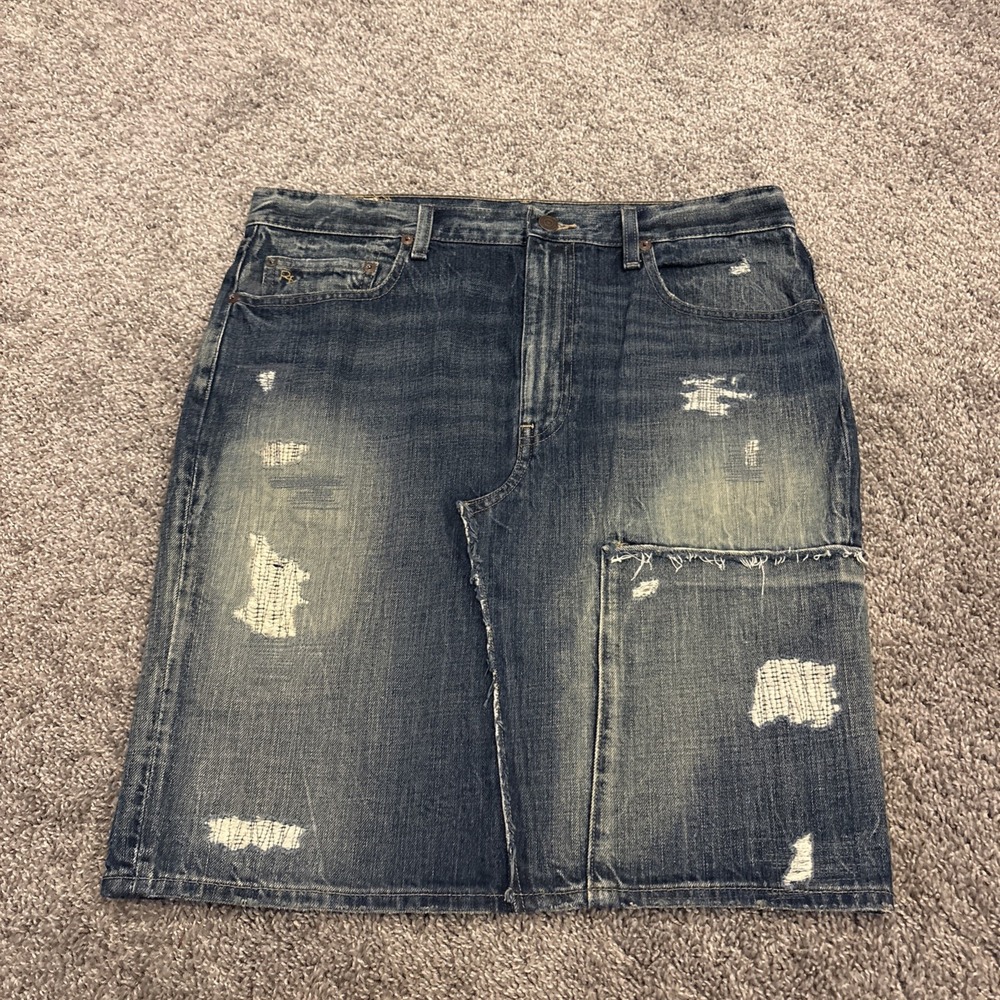 Polo Ralph Lauren Patchwork Denim Skirt authentic dungarees Cowboy Core Size 12